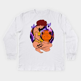 Aquarius Beauty Mulatto Edition Kids Long Sleeve T-Shirt